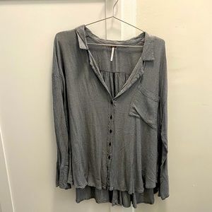 Free People Flowy Button Down Blouse